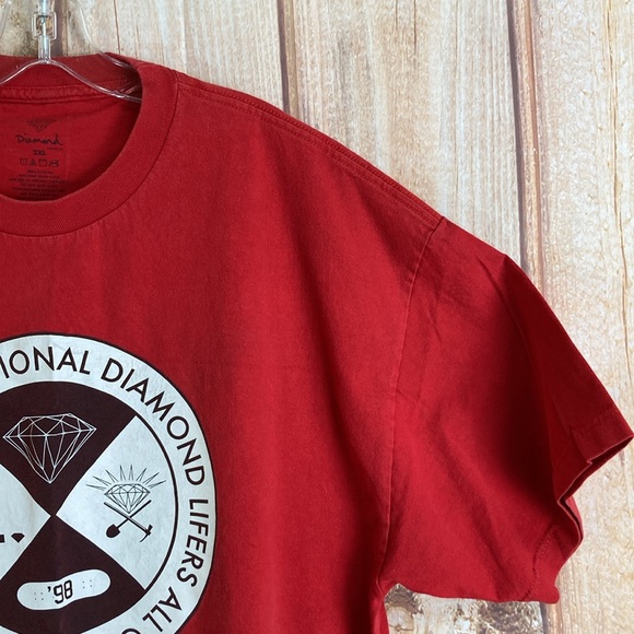 💵Diamond Supply Company Red Heavy Cotton Tee Size 2XLarge - Picture 3 of 9